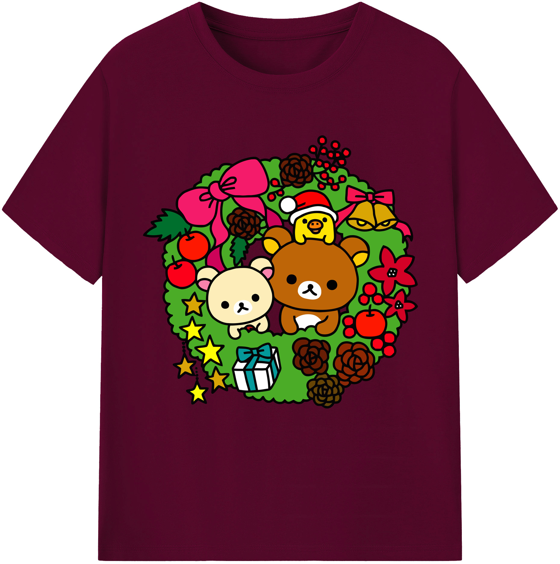 （画像用） リラックマ リラックマ キイロイトリ Rilakkuma Korilakkuma Kiiroitori レディースカジュアルプリントTシャツ（綿100％）